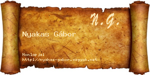 Nyakas Gábor névjegykártya